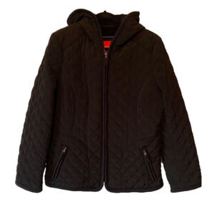 Esprit Women's Lg Puffer Quilted Fleece Lined Hooded Zip Winter Jacket Outdoor